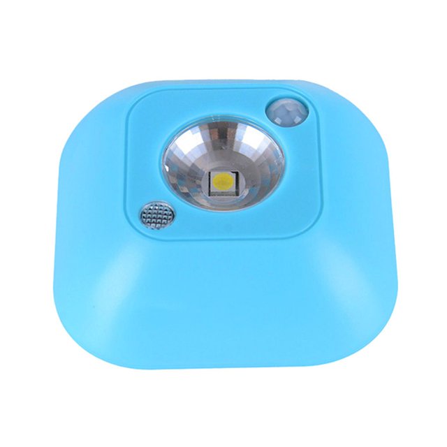 Bewildely Mini luz nocturna inalámbrica con ahorro de energía, lámpara de emergencia LED de pared con Sensor activado por movimiento alimentado por Iluminación y accesorios azul Bewildely LED2027-04B