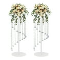 thumbnail image 3 of Miumaeov Clear Acrylic Tall Vases for Centerpieces 2 Pcs Tabletop Flower Vase Flowers Stand with Chandelier Crystals Centerpiece Wedding Decoration Table Geometric Crystal Centerpiece Stands, 3 of 14