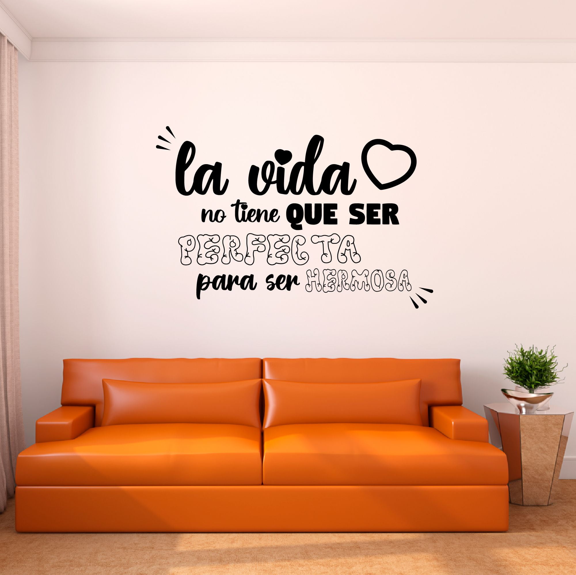 Spanish Wall Decals for Girls Bedroom - La vida no tiene que ser perfecta  para ser hermosa Life Is Beautiful Quote in Spanish Home Wall Sticker -  Size: 10 In x 7 In 