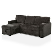 Furniture of America Tufted Chenille Chris Sectional, Dark Gray