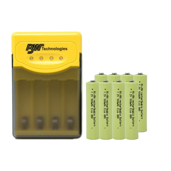 Quest Q2 Smart Charger + 8 AAA NiMH Batteries (900 mAh)