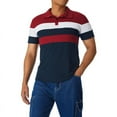 thumbnail image 4 of Franhais Men 's Short Sleeve Polo Shirt Classic Fit Casual Slim Fit Shirts Contrast Color Stripe Patchwork T Shirts Lapel Tops（S-5XL）, 4 of 10