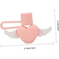 thumbnail image 3 of 2pcs Adorable Home All Reusable Proof Lovely Cup Tip Outdoor Heart Cover Anti- Seal Design Airtight Protector Straws Straw Protectors Tips Personalized Wing Plugs, 3 of 5