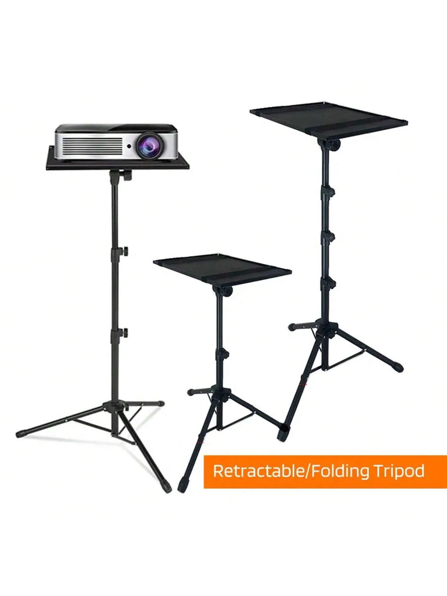 Projector Stand Tripod Laptop Stand With Adjustable Height 26 To 63 Inch Mobile Laptop Cart On Wheels With Phone Holder Floor Stand For Couch For Outdoor Movies
