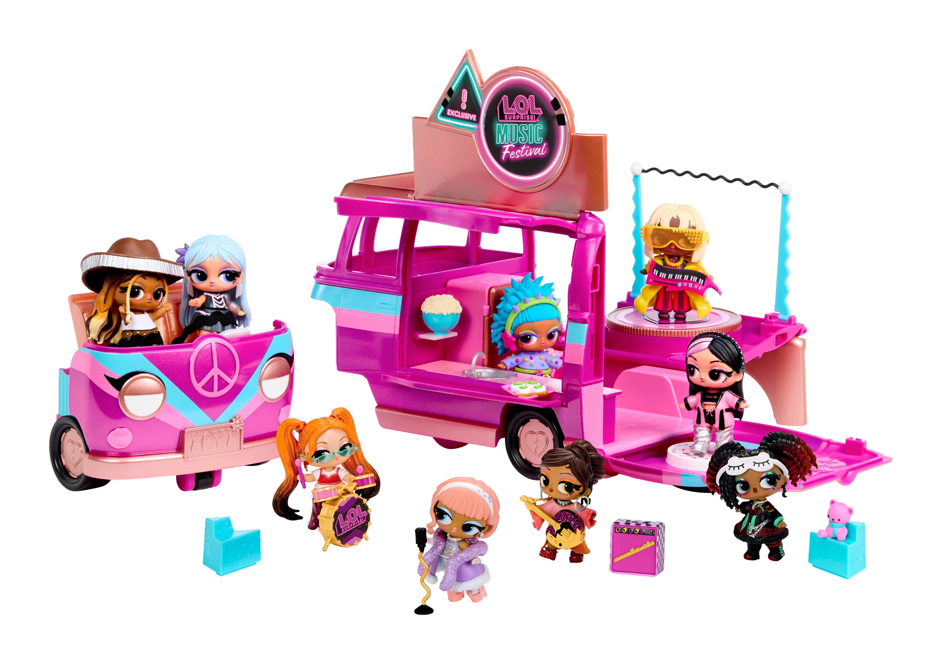 LOL Surprise Music Festival Tour Bus – 5-in-1 Playset, Exclusive Doll Included, Ages 4+