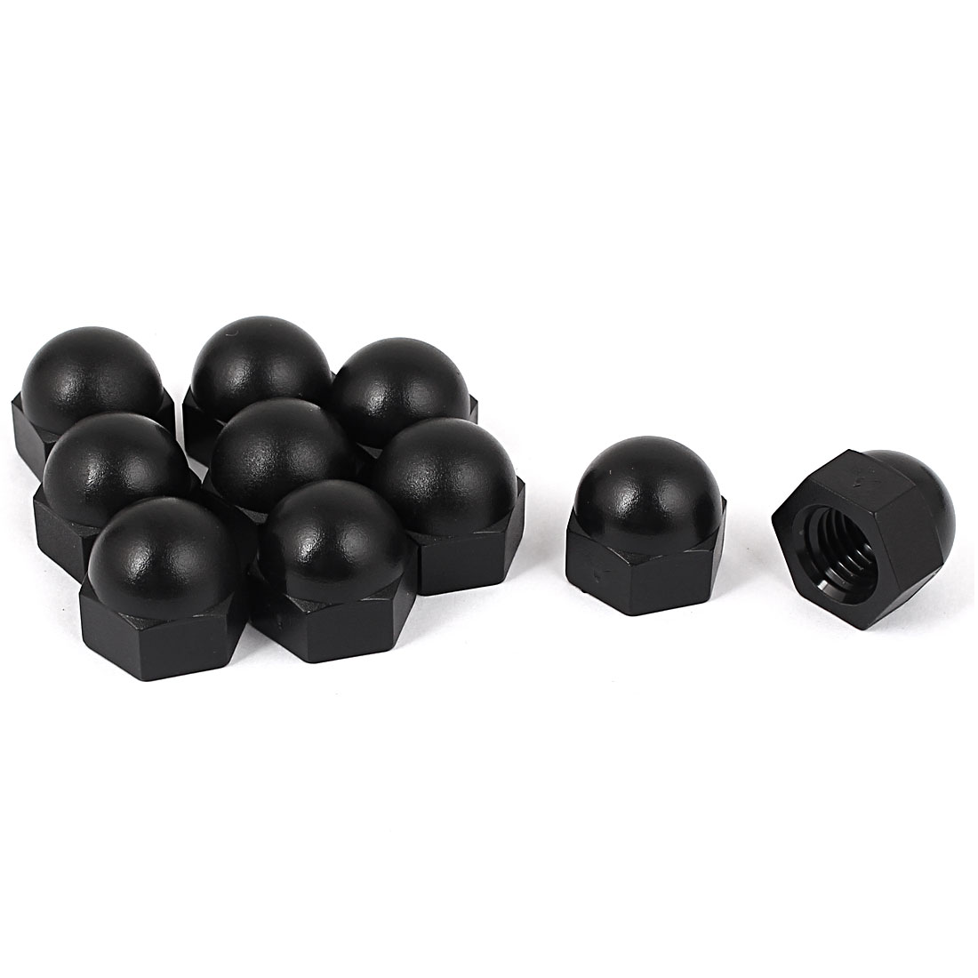 M10 Thread Dia Dome Head Nylon Cap Acorn Hex Nuts Black 10pcs Walmart