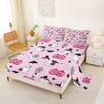 thumbnail image 2 of Manfei Cartoon Cute Ghost Queen Sheets,Skull With Roses Halloween Queen Sheet Sets,4pcs,1 Flat Sheet,1 Fitted Sheet and 2 Pillowcases, 2 of 6