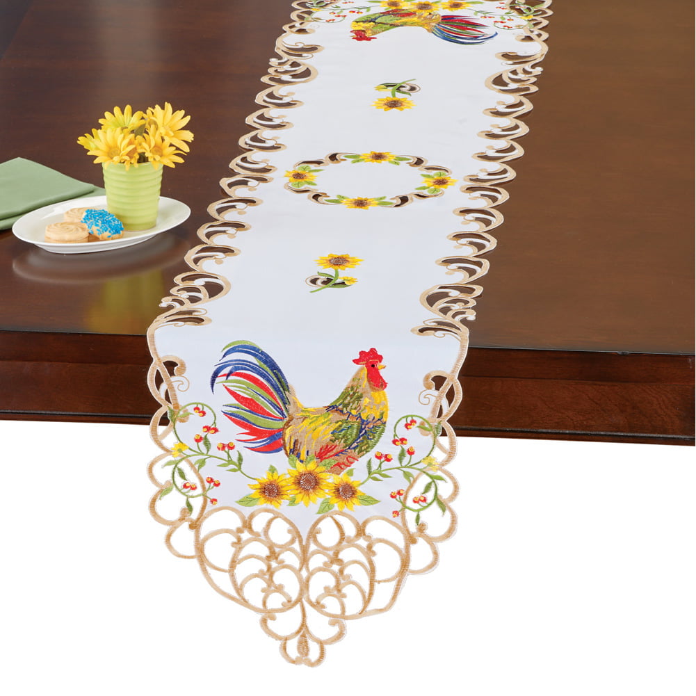 Easter Holiday Chicken Rooster Egg Embroidered Tablecloth Table Placemat Runner