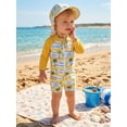 thumbnail image 5 of BemeyourBBs Newborn Baby Boy Girl One Piece Swimsuit with Sunhat Infant Boys Bathing Suit Long Sleeve Rash Guard UPF 50+ Turtle Shark Coconut Tree Printed Zipper Swimwear Summer Beachwear, 5 of 9