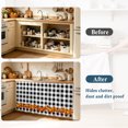 thumbnail image 4 of Thanksgiving Fall Cabinet Curtain 35"Wx35"L,Dustproof Under Sink Skirt W/ Self Adhesive Tape,Orange Pumpkins Botanical Black Plaid Cabinet Curtain Cover for Kitchen Sink,Bathroom Vanity,Laundry Room, 4 of 9