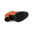 thumbnail image 5 of BLISSFUL STEP Women's Round Toe Zip Block Heel Platform Ankle Boots Orange 9.5, 5 of 7