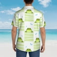 thumbnail image 6 of Fotbe Frogs And Dragonflies Hawaiian Shirt For Men Unisex Summer Beach Casual Short Sleeve Cotton Linen Button Down Shirts-Large, 6 of 9