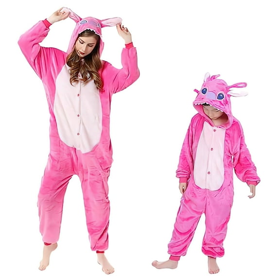 AUHIFVAX Cute Rabbit Loungewear One-piece Pyjamas Jumpsuit Pajamas Hooded Sleepwear Winter Home Wear