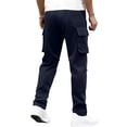 thumbnail image 4 of LWavelet Men's Cargo Straight Leg Joggers - Drawstring Waist Pocket Detail Comfortable Casual Daily Pants Navy 2XL, 4 of 4
