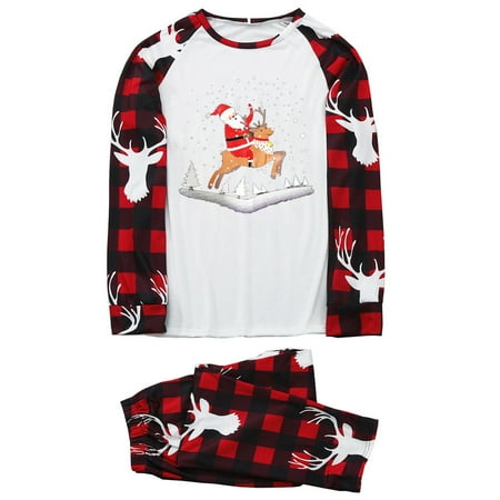 

Christmas Gifts Matching Family Pajamas Sets Christmas PJ s Long Sleeve Tee and Plaid Pants Loungewear Christmas Gifts for Family