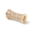 thumbnail image 2 of Eco-Friendly Rack Plating Brass Micro Pave Cubic Zirconia Beads Long-Lasting Plated Lead Free & Cadmium Free Column Real 18K golden Plated 9.5x4.5mm Hole: 1mm, 2 of 2