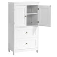 thumbnail image 4 of Ktaxon Bathroom Floor Storage Cabinet, Freestanding Cabinet with 2 Doors 2 Drawers, Adjustable Shelves, White, 4 of 17