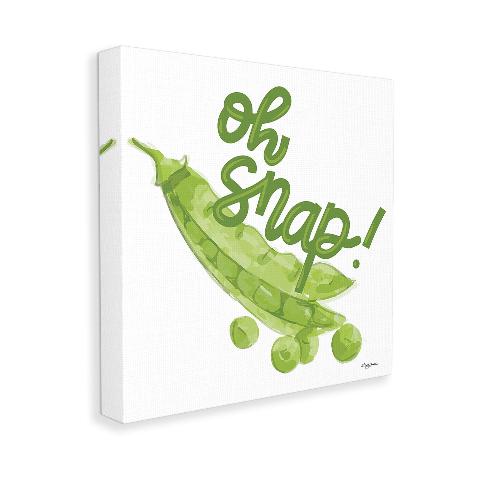 Stupell Industries Oh Snap with Peas Food & Beverage Painting Gallery Wrapped Canvas Art Print Wall Art, 24 x 24