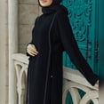 thumbnail image 2 of IDOPIP Women Muslim Abaya Dress Long Sleeve Self Tie Modest Dress Ramadan Eid Prayer Clothes, 2 of 6