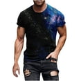 thumbnail image 2 of Xysaqa Men's 3D Colorful Graphic Print Shirt Big & Tall Short Sleeve Casual Shirts Summer Tees Tshirts Top M-5XL, 2 of 5