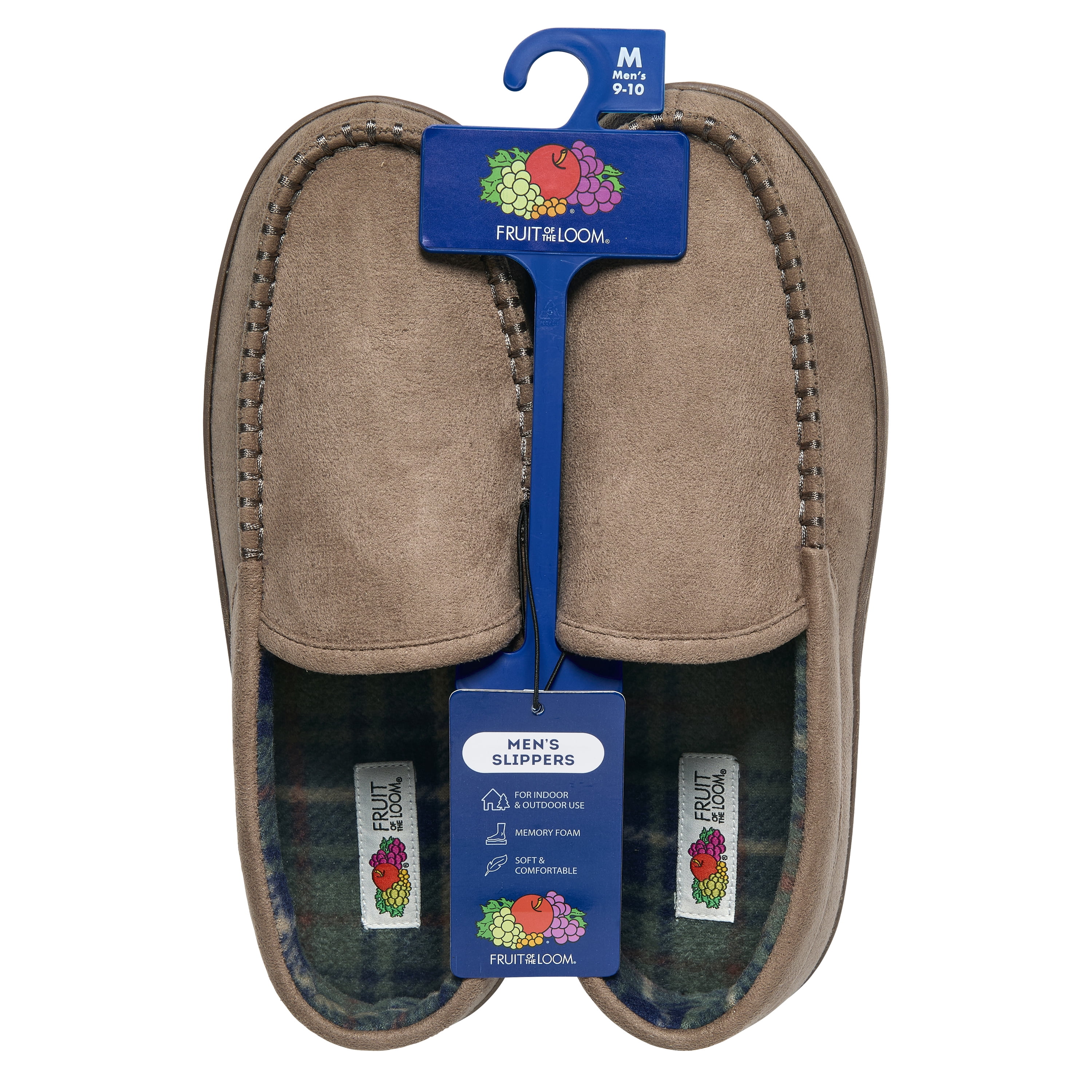Fruit of the Loom Men's Plaid Printed Venetian Slipper
