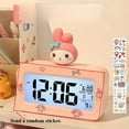 thumbnail image 5 of Cute Sanrio Hello Kitty, Kuromi, and Cinnamoroll alarm clocks with digital display, temperature, and date display - light pink bedside alarm clock with snooze button, durable plastic material, batter, 5 of 11