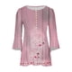 thumbnail image 4 of Fiudx Tops para Mujer Blusa Holgada de Manga Corta con Cuello En V Informal Estampada a La Moda para Mujer, 4 of 5