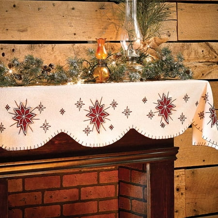 Creme White Seasonal Decor North Star Felt Appliqued Star