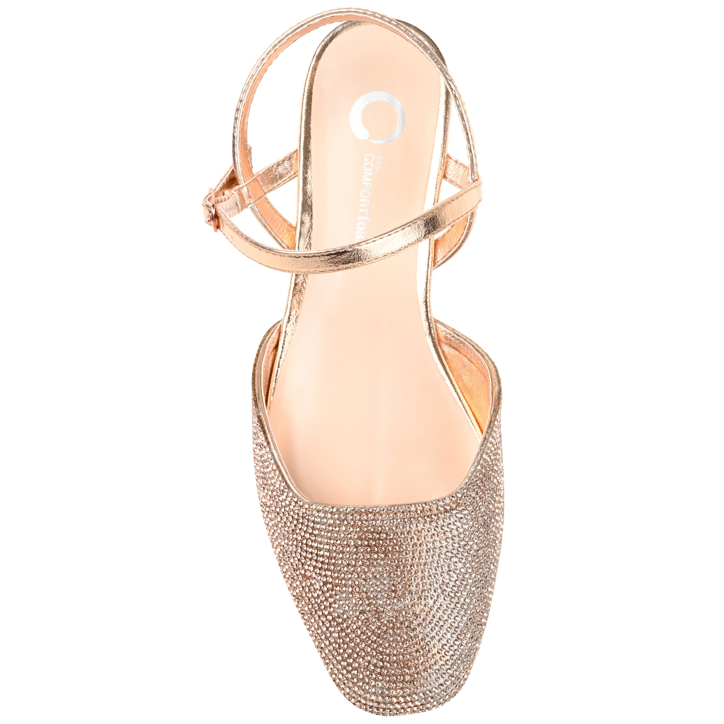 Journee Womens Nysha Narrow Width Buckle Square Toe Ballet Flats