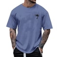 thumbnail image 3 of Mens T Shirts Casual Stylish Graphic Cotton Short/long Sleeve Big & Tall Short Sleeve Summer Shirts Comfy Solid Color Boat Neck Casual Summer Vacation Basic Tops, 3 of 5