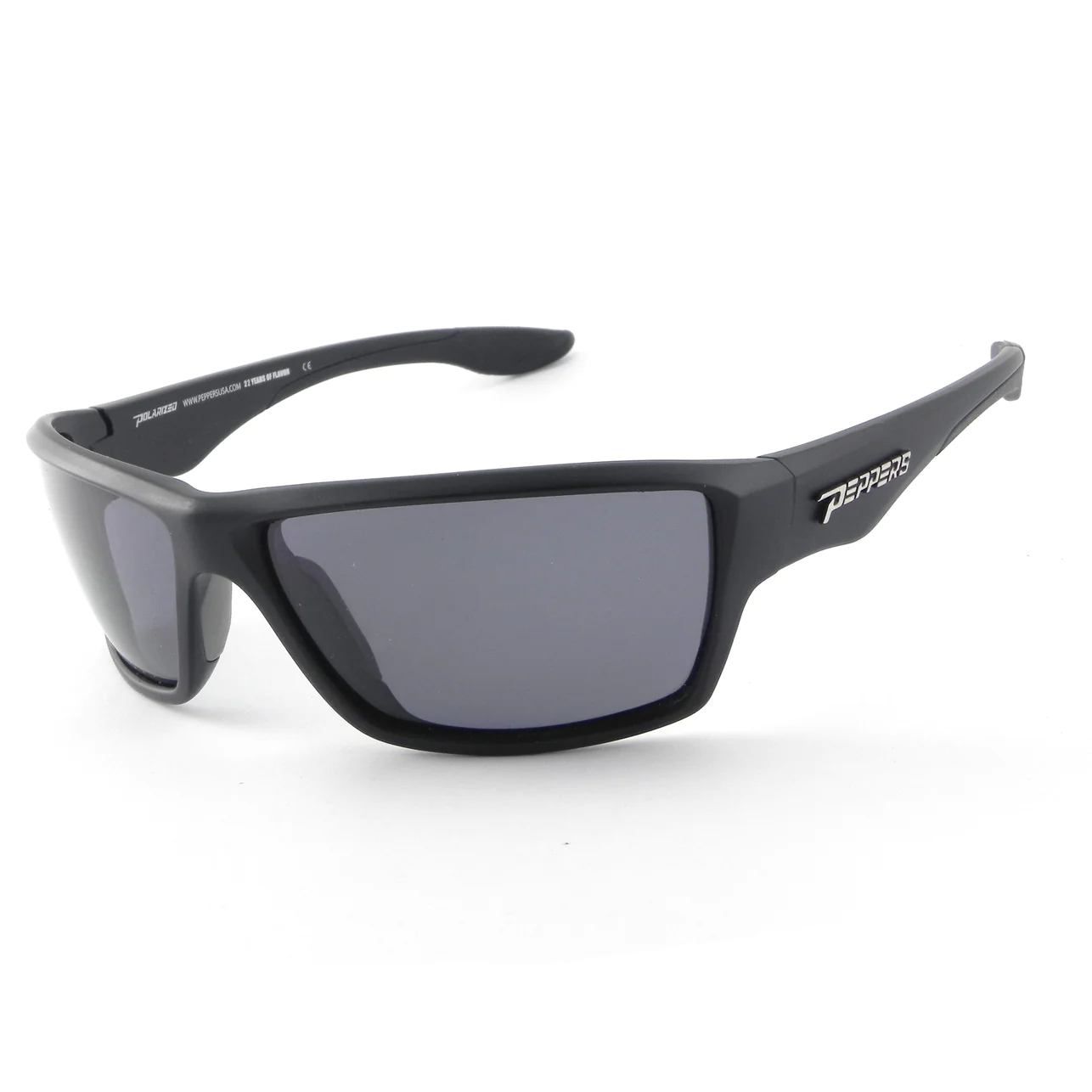 Peppers Pipeline Black With Smoke Fade Polarized Lens Sunglasses