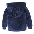 thumbnail image 4 of GYRATEDREAM Boys Girls Velour 2 Pieces Tracksuits Outfits Athletic Hoodies Sweatshirts and Sweatpants Athletic Clothing Sets for 18-24M Blue, 4 of 9