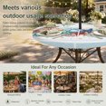 thumbnail image 6 of Round Outdoor Tablecloth with Umbrella Hole and Zipper, Sky Blue Ocean Starfish Tablecloth with Elastic Waterproof, Summer Coastal Coral Conch Patio Table Covers for 55" - 60" Picnic Pool Tables, 6 of 9