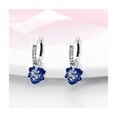 thumbnail image 2 of "Pendientes De Plata S925 Forma De Aro, Flor Azul De Aretes "Belug, 2 of 5