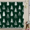 thumbnail image 2 of Green Christmas Tree Shower Curtain, Winter Xmas Pine Trees New Year Holiday Bathroom Curtains Decor, Waterproof Fabric Shower Curtains with Hooks 36"W x 72"L (Pack of 1), 2 of 6
