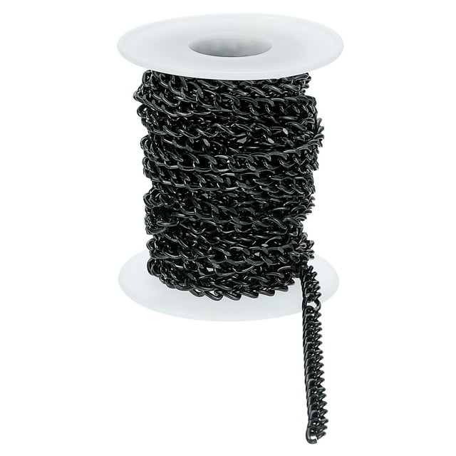 16.4 Feet Aluminum Oval Link Chain, 7x5x1.3mm, Dark Grey
