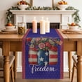 thumbnail image 2 of Table Runner 120 Inches Long for Kitchen Dining, Independence Day Dresser Scarf Farmhouse, Dining Table Decorations for Wedding/Parties, US Flag Spring Flowers Vintage Blue Stars 13 x 120 In, 2 of 8