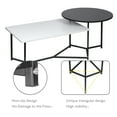 thumbnail image 4 of Round Coffee Table and Rectangular Unique Coffee Table Sets, 2 in 1 Cute Coffee Tables for Living Room, Black and White, 4 of 9