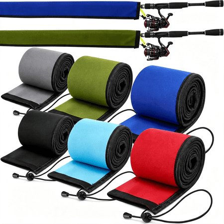BESTSKY Neoprene Fishing Rod Sleeves 2.5Mm Thick Free Covers Protective Sock for Spinning Casting Rods Travel Storage Durable Fishing Rod Sleeve for Protection