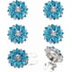 thumbnail image 1 of 6 piezas de cubiertas para botones con forma de flor de diamantes de imitación, 25,5 mm/1 pulgada de diámetro, color cian, desmontables, para camisas de mujer, con clips de aleación., 1 of 9