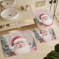 thumbnail image 6 of Pink Santa Claus Shower Curtain Sets with Rugs 4 Piece Bathroom Decor Set with Non-Slip Rugs Toilet Lid Cover And Bath Mat Santa Claus Decorative Waterproof Shower Curtain for Bathroom Decor Set, 6 of 8