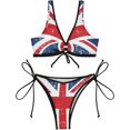 thumbnail image 2 of Dreamtimes Cartoon Baseball Two Piece Swimsuits Bathing Suit Triangle Bikini Set, Medium, 2 of 7