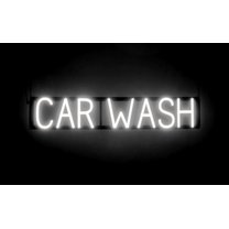 SpellBrite CAR WASH LED Sign for Business. 33.0" x 6.3" White CAR WASH Sign Has Neon Sign Look With Energy Efficient LED Light Source. Visible from 500  Feet, 8 Animation Settings.