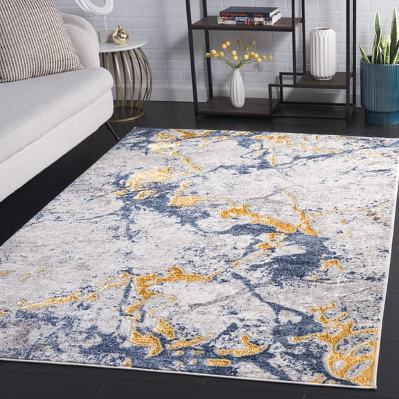 Safavieh Amelia Neeha Abstract Area Rug, Ivory/Blue Gold, 8' x 10'