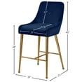 thumbnail image 3 of Meridian Furniture Owen 28"H Velvet Bar Stool in Navy (Set of 2), 3 of 5