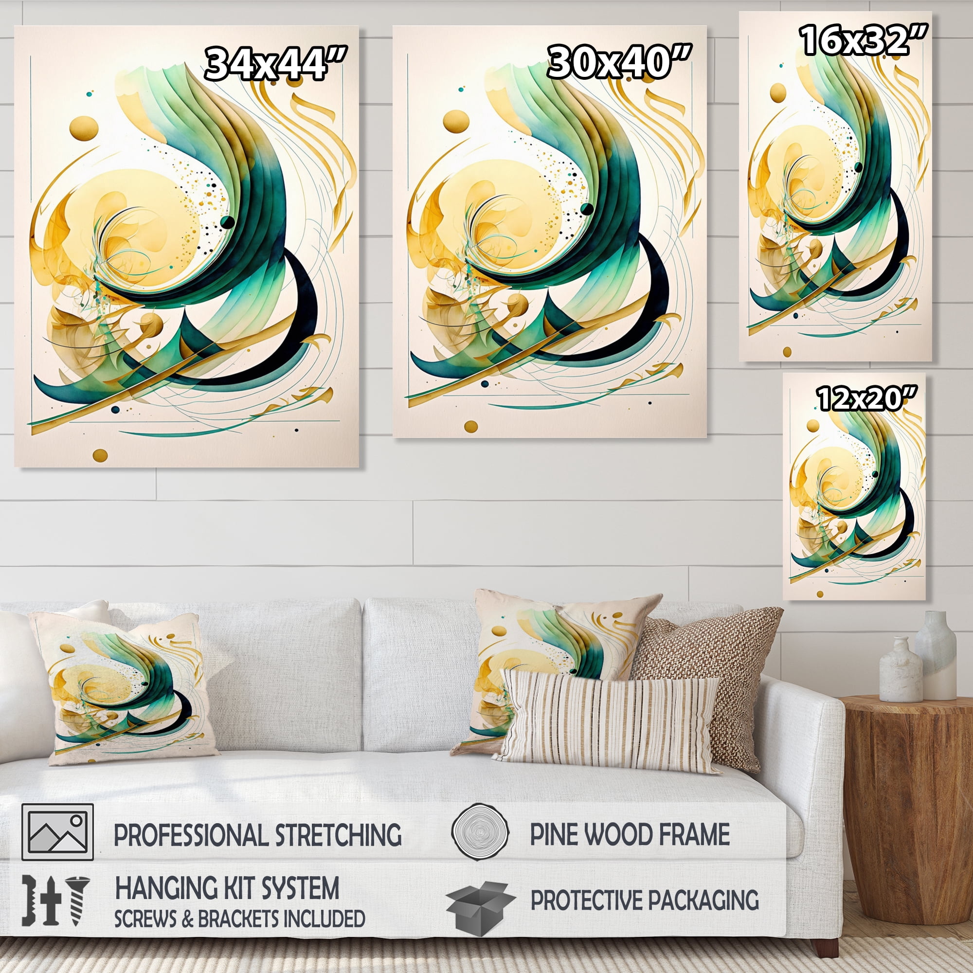 Designart Golden Spiral Movement III Canvas Wall Art