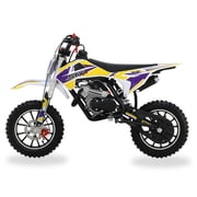 SYX MOTO VK 58cc 4-Stroke Gas Pull Start Mini Bike for Kids, Yellow/Purple
