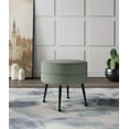 thumbnail image 2 of Manhattan Comfort Bailey Ottoman in Sage Green with Solid Wood Base &Black Feet, 2 of 10