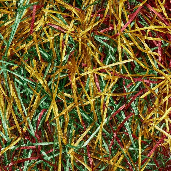 1/5 LB Raffia Crinkle Cut Paper Shred Filler Christmas Shredded Paper Filler Red Green Gold Paper Shred Filler Soft Thin Shredded Paper Basket Filling for Gift Packaging Birthday Wedding DIY