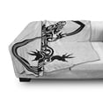 thumbnail image 3 of Iguana Soft Flannel Fleece Throw Blanket, Monochrome Composition of a Lizard with Swirls and Motifs Hawaii Animal, Cozy Plush for Indoor and Outdoor Use, 50" x 60", Black and White, by Ambesonne, 3 of 6